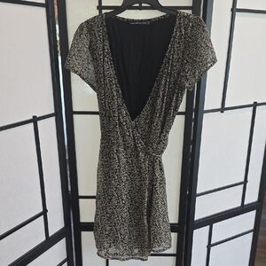 Abercrombie & Fitch Black and Cream Mini Dress